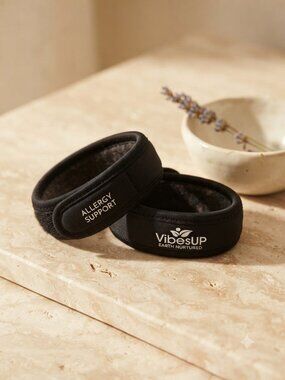 VibesUP Allergy Support Black Adjustable Neoprene Bracelet Minimalist Wellness B
